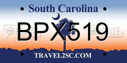 BPX519 South Carolina License Plate
