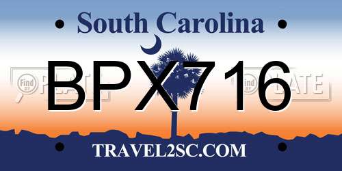 BPX716 South Carolina License Plate