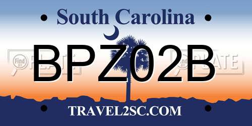 BPZ02B South Carolina License Plate