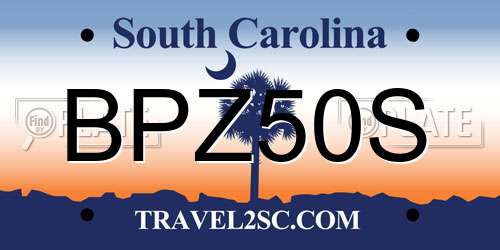 BPZ50S South Carolina License Plate