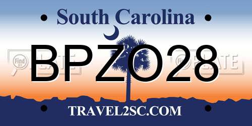 BPZO28 South Carolina License Plate