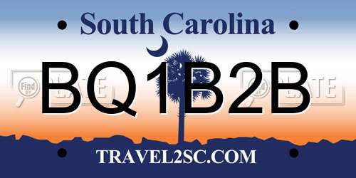 BQ1B2B South Carolina License Plate