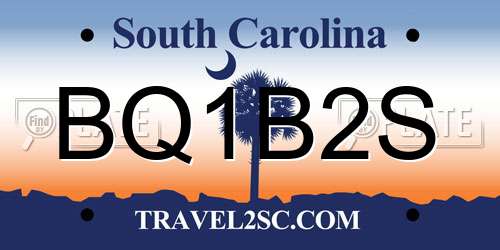 BQ1B2S South Carolina License Plate
