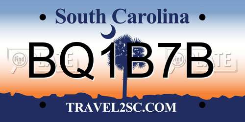 BQ1B7B South Carolina License Plate