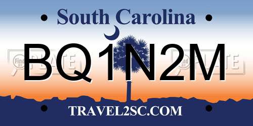 BQ1N2M South Carolina License Plate