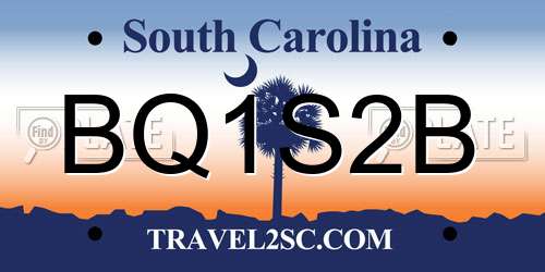 BQ1S2B South Carolina License Plate