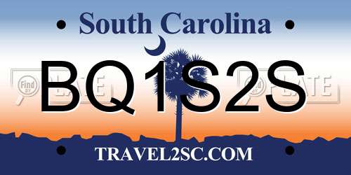 BQ1S2S South Carolina License Plate