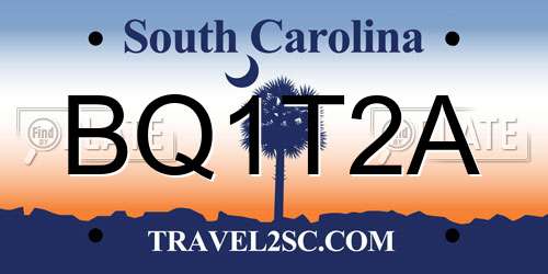 BQ1T2A South Carolina License Plate