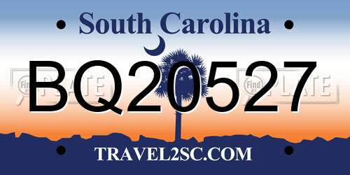 BQ20527 South Carolina License Plate