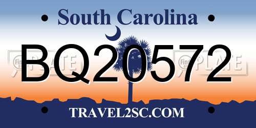 BQ20572 South Carolina License Plate