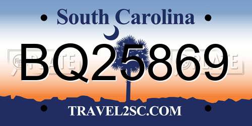 BQ25869 South Carolina License Plate