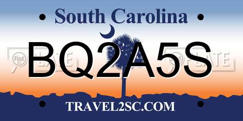 BQ2A5S South Carolina License Plate
