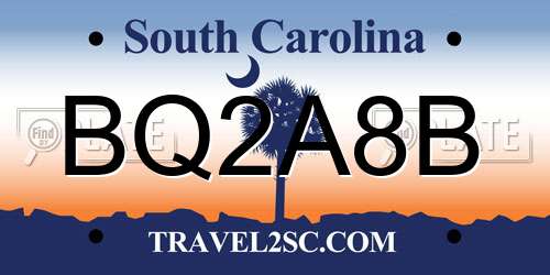 BQ2A8B South Carolina License Plate