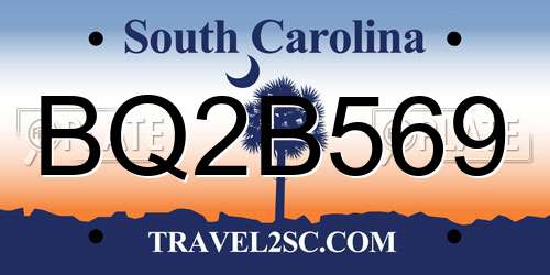 BQ2B569 South Carolina License Plate