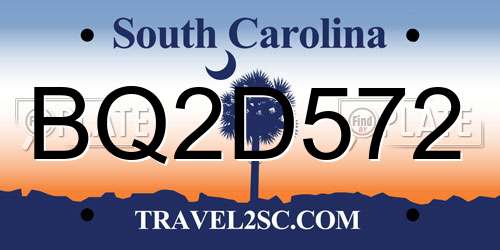 BQ2D572 South Carolina License Plate