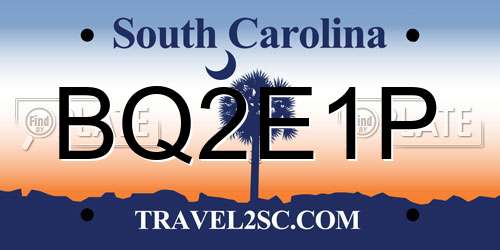BQ2E1P South Carolina License Plate