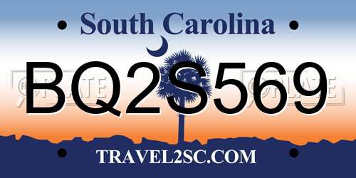 BQ2S569 South Carolina License Plate