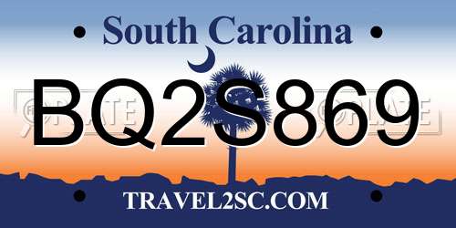 BQ2S869 South Carolina License Plate