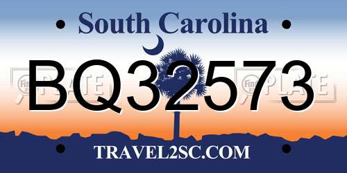 BQ32573 South Carolina License Plate