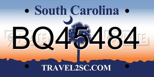 BQ45484 South Carolina License Plate