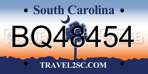BQ48454 South Carolina License Plate