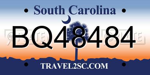 BQ48484 South Carolina License Plate