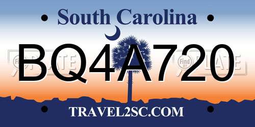 BQ4A720 South Carolina License Plate