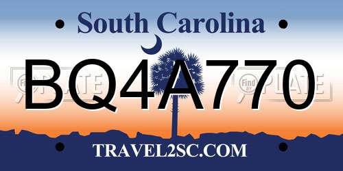 BQ4A770 South Carolina License Plate