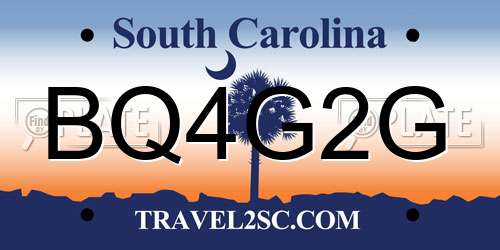 BQ4G2G South Carolina License Plate