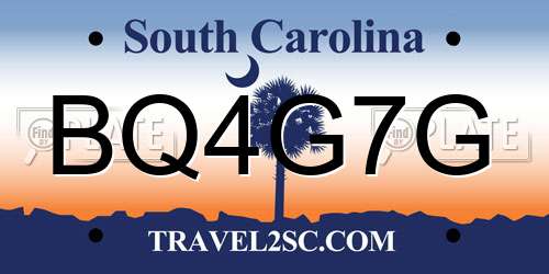 BQ4G7G South Carolina License Plate