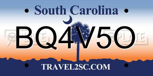 BQ4V5O South Carolina License Plate