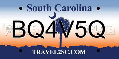 BQ4V5Q South Carolina License Plate