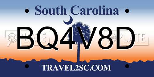 BQ4V8D South Carolina License Plate
