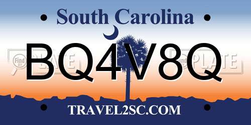 BQ4V8Q South Carolina License Plate