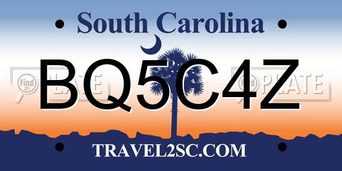 BQ5C4Z South Carolina License Plate