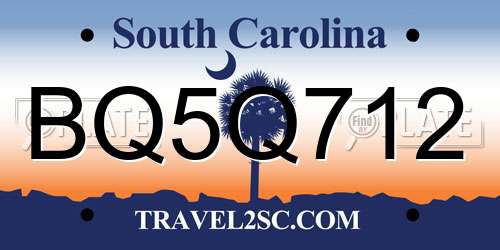 BQ5Q712 South Carolina License Plate