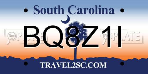 BQ8Z1I South Carolina License Plate