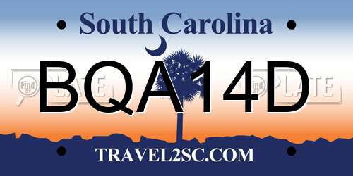 BQA14D South Carolina License Plate