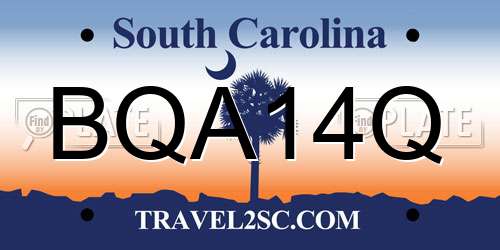 BQA14Q South Carolina License Plate