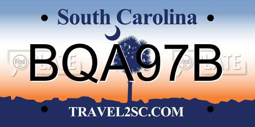 BQA97B South Carolina License Plate