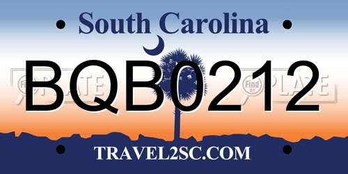 BQB0212 South Carolina License Plate