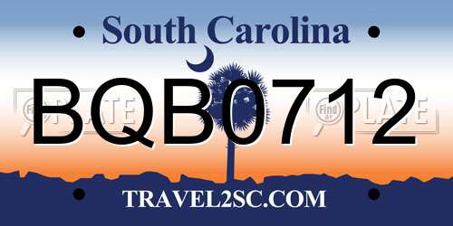 BQB0712 South Carolina License Plate