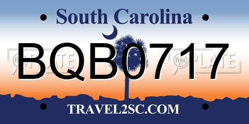 BQB0717 South Carolina License Plate