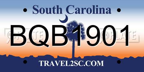 BQB1901 South Carolina License Plate