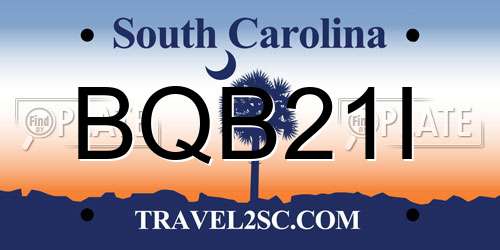 BQB21I South Carolina License Plate