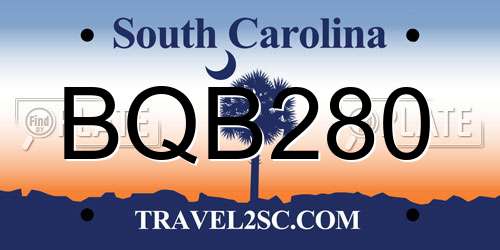BQB280 South Carolina License Plate
