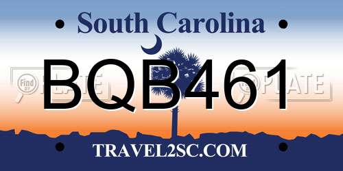 BQB461 South Carolina License Plate