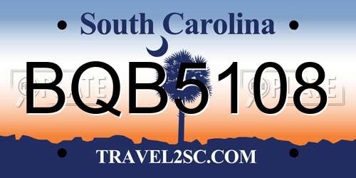 BQB5108 South Carolina License Plate