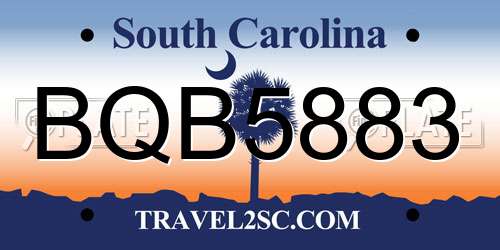 BQB5883 South Carolina License Plate