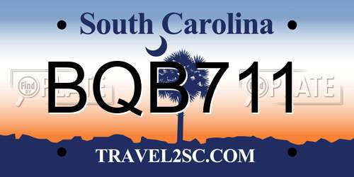 BQB711 South Carolina License Plate